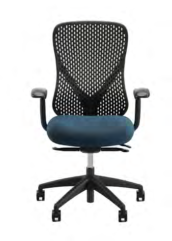 Nuvé Chair Available in Black or White frame. Seat & Optional Fabric Back Covers available in Charcoal or Blue