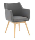 Hady Mid Back Guest Chair with Wood Base