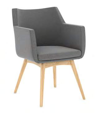 Hady Mid Back Guest Chair with Wood Base