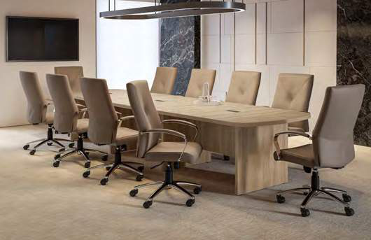 Arena Conference Table w/ Panel Base 168"W x 48"D