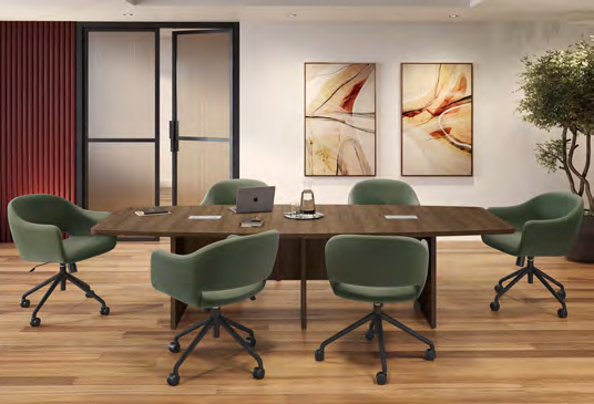 Boat Shape Conference Table w/ Panel Base 192"W x 33-48"D