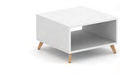 Cube Laminate Coffee Table with Angled Wood Legs