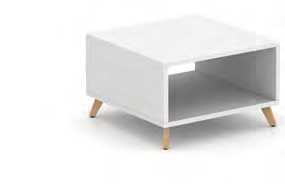 Cube Laminate Coffee Table with Angled Wood Legs