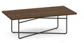 Rectangular Laminate Coffee Table with Black Steel Rod Base
