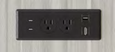 Features 2 USB-C charging ports, 1 USB 3.0 data port, 1 HDMI port, and 2 power outlets. Stocked in Black. Only compatible with 1.5" Arena Conference Tables.