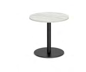 30" Round Top Standard Height Table with Metal Round Base