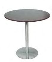 36" Round Top Standard Height Table with Silver Painted Steel Base