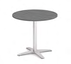 36" Round Top Standard Height Table with 4-Prong Brushed Metal Base