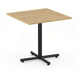 42" Square Top Bistro Height Table with Metal Cross Base