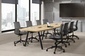 Boat Shape Conference Table w/ Metal VA Leg 168"W x 33-48"D