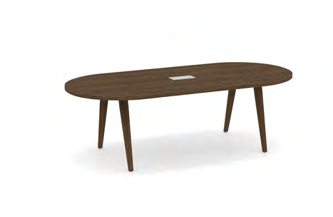 Racetrack Conference Table w/ Wood VA Leg 216"W x 48"D
